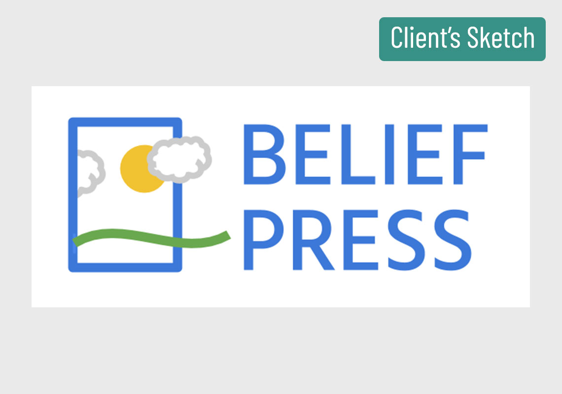 Branding of Belief Press - Client's inital sketch