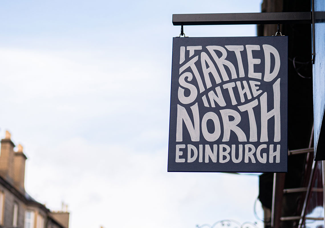 Branding of It Started in the North - Shop Sign