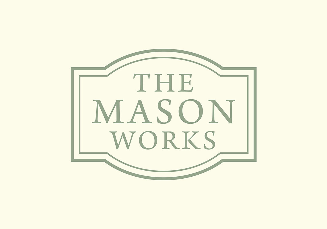 Branding of The Mason Works - Logo on cream